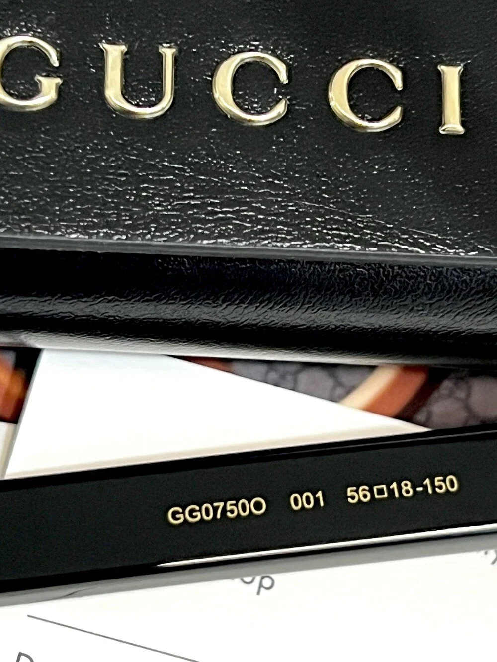 Gucci GG0750O 001 Black & Silver Eyeglasses